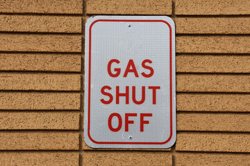 Gas Shut Off Emergency Sign