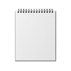 Blank spiral notebook on white background isolated on transparent background