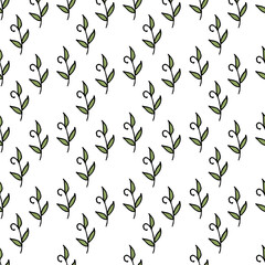 Seamless pattern with excellent decorative elements with leaves.eps