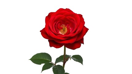 red rose isolated on white background