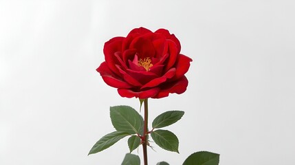 red rose on a white background