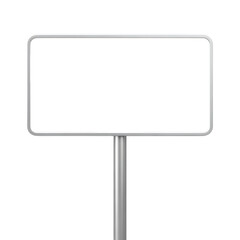 Obraz premium Blank sign on metal post isolated on transparent background