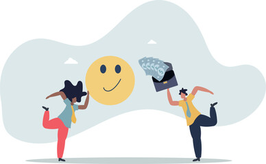 Fototapeta premium A businessman buys a good mood or positive reviews.
