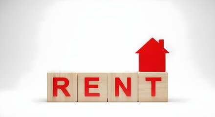 Property Rent Concept with House Miniature