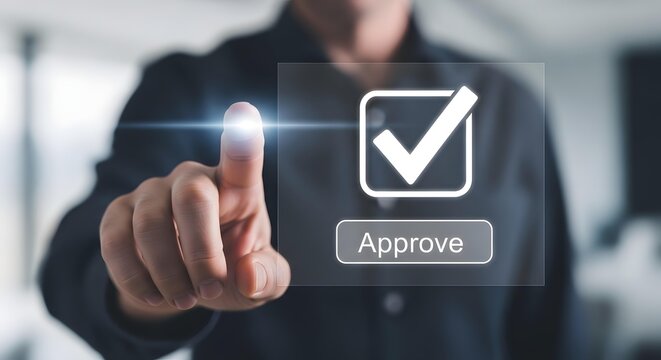 digital approval and verification check mark concept
