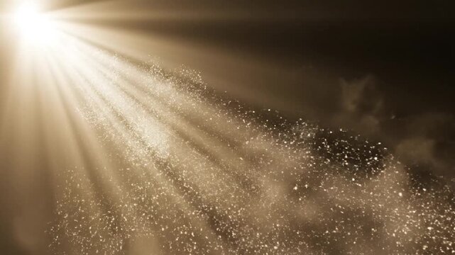 Spotlight Shining Through Smoke and Glitter