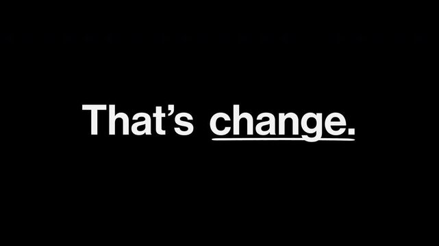 Bold Kinetic Typography Quote That&rsquo;s Not Green, That&rsquo;s Change. Sustainability and ESG Communication.