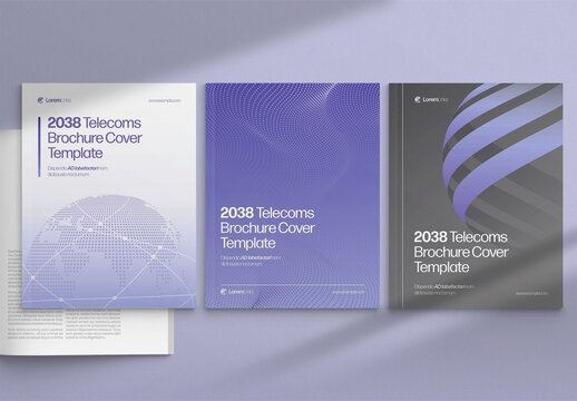 Brochure Cover Template in Modern Minimalist Style & Telecoms, Communication & Technology Theme