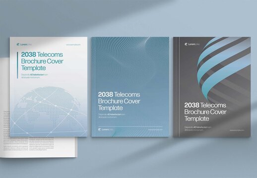 Brochure Cover Template in Modern Minimalist Style & Telecoms, Communication & Technology Theme
