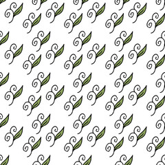 Seamless pattern with beautiful decorative elements with leaves.eps