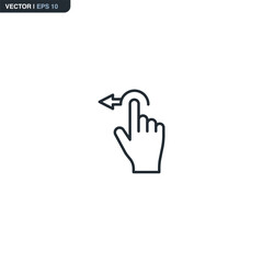 Hand Finger Swipe Left Back Gesture Icon