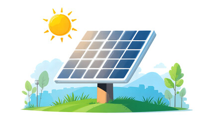 Solar panel renewable energy icon