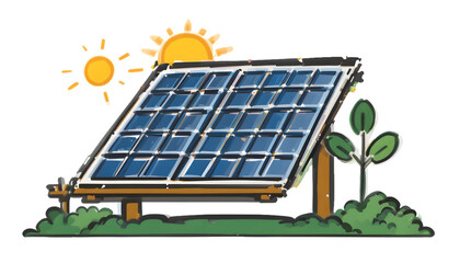 Solar panel renewable energy icon