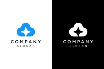 simple modern cloud logo design