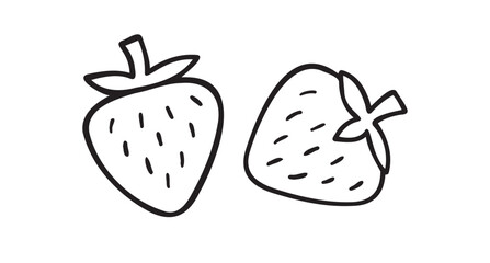 strawberry berry doodle hand drawn icon. Outline drawing line clipart symbol
