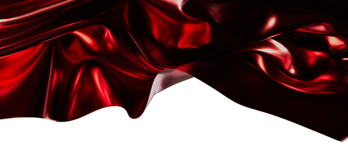 Obraz premium Luxurious abstract background with red silk fabric waves, perfect for design needs and concepts.