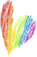 Chalk Drawn Rainbow Heart Child Illustration
