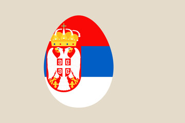 Serbian Easter Egg decorated with the national flag and coat of arms for a patriotic holiday celebration.