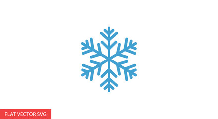 Blue Snowflake Icon - Flat Vector Design