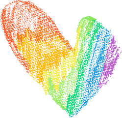 Chalk Drawn Rainbow Heart Child Illustration