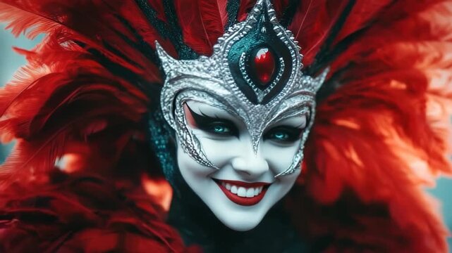 Participant in vibrant and flamboyant carnival costume walking proudly through the streets of Greenwich Village during the annual Pride Parade, celebrating LGBTQ+ identity and diversity.