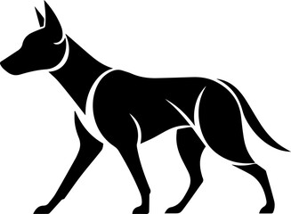 Obraz premium Striking Doberman silhouette with sleek, modern lines - Perfect for branding, logos, and pet-related designs that demand strength and elegance