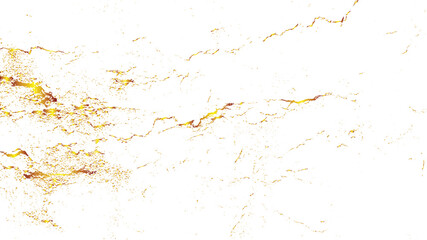 Obraz premium Grunge golden background pattern of cracks, scuffs, chips, stains, ink spots, lines on transparent background. gold sparkle splatter border. 