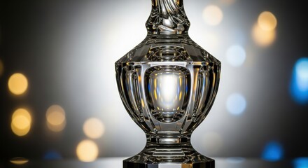 Elegant Crystal Trophy with Reflective Facets