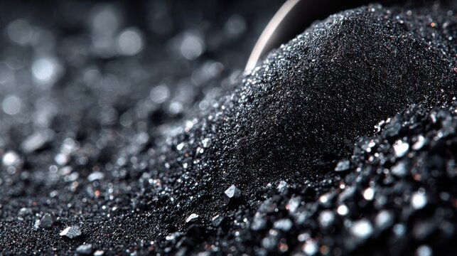 Black Metallic Granules and Fine Particles Texture Background
