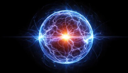 Fototapeta premium Captivating Energy Orb - A Mesmerizing Display of Power and Light.
