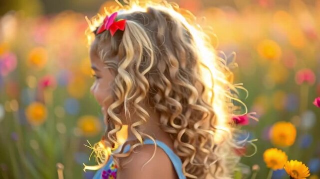 Niedliches M&auml;dchen mit Schleifen im Haar
