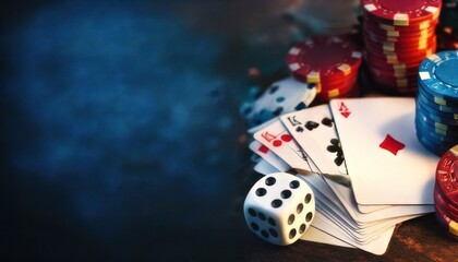 Casino Night - Dice, Cards, and Chips for Gambling Fun.