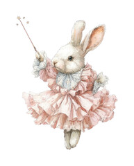 Fototapeta premium PNG Charming rabbit in magical attire.