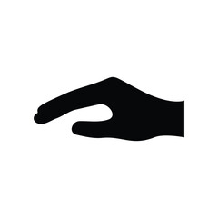 Single hand silhouette icon vector flat design.
