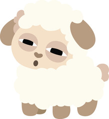 Adorable Little Sheep Feeling Very Sleepy and Tired