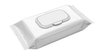 Clean White Wet Wipe Packaging Isolated Black Background