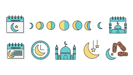 Islamic Symbols and Icons Collection.