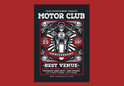 Motorcycle Club Event Flyer