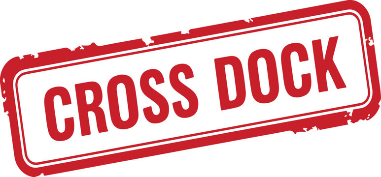 Red cross dock rubber stamp on white background