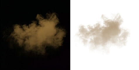 Brown smoke steam haze fog overlay drifting transparent background effect.  © Fedir