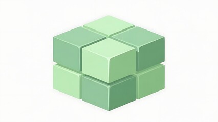 Obraz premium Modern green 3D cube structure for business concepts