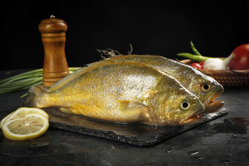 Fresh Caught Yellowtail Fish with Lemon and Vegetables