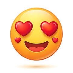 Emoji with heart eyes and open mouth smiling smiley