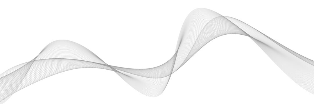 Technology abstract lines on white background. Undulate Grey Wave Swirl, frequency sound wave, twisted curve lines with blend effect.