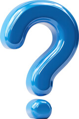 Naklejka premium A vibrant blue question mark symbolizing inquiry and curiosity isolated on transparent background