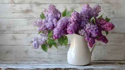 Fresh cut lilac flowers bouquet