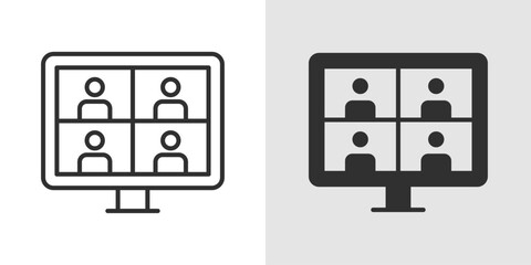 Virtual Classroom Icon representing online education, remote learning, and digital teaching.