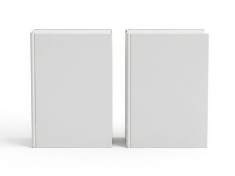 Two simple white books standing side by side
