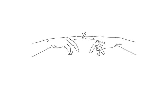 Finger Heart Icon &ndash; Valentine Line Art