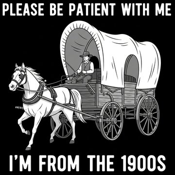 Vintage covered wagon with horse and driver, PLEASE BE PATIENT WITH ME I'M FROM THE 1900S